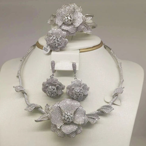 GODKI 4PCS Luxury Big Chokers African Jewelry Set For Women Wedding earings fashion jewelry 2025indian jewelry Sets