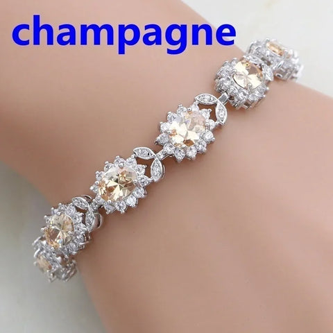 Graceful Green Crystal Leaf Bracelet