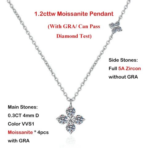 EWYA Real GRA Certified 1.2cttw D Color Moissanite Bracelet
