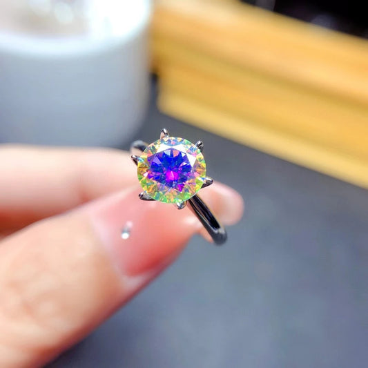 Red/Grey/Colorful Moissanite Ring