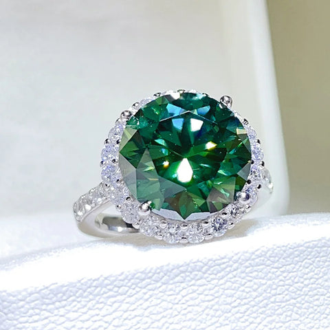 Serenity 10ct Emerald Color Big Moissanite Rings
