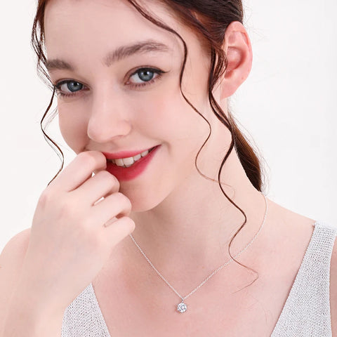 2.0ct VVS1 D Color Moissanite Necklace 925 Soild Sterling Sliver Chain with Certificate Fine Jewelry for Woman Jewelry