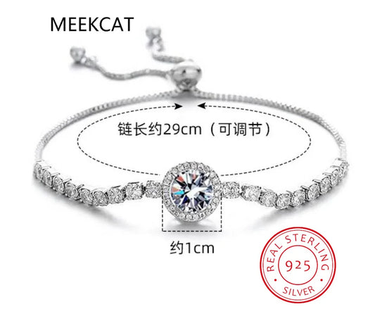 Round Cut D VVS1 Moissanite Tennis Bracelet