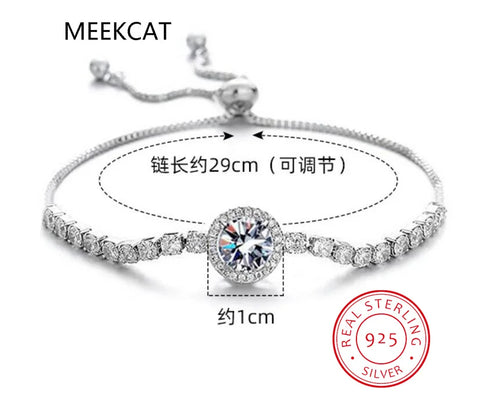 Round Cut D VVS1 Moissanite Tennis Bracelet