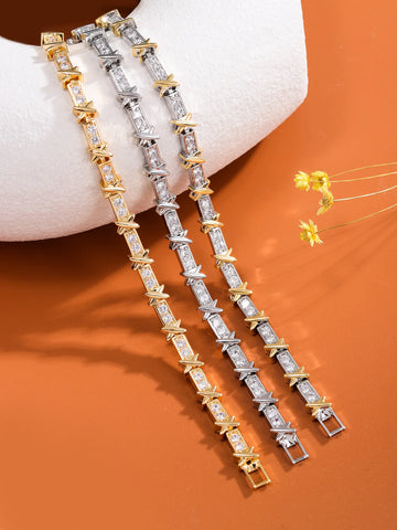 charm adjustable open Light luxury zircon bracelet