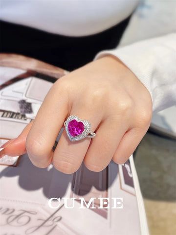 Cumee Heart Classic Lab Created Gemstone Rings
