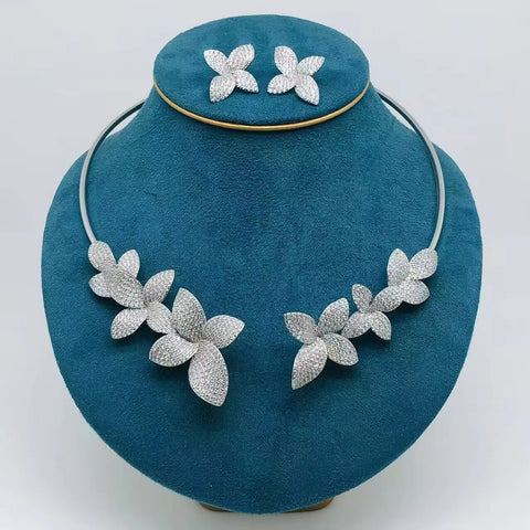 ACCKINGTrendy Fashion2PCS Luxury Waterdrop Indian Jewelry Sets For Women Wedding Party Indian Dubai Bridal jewelry Set