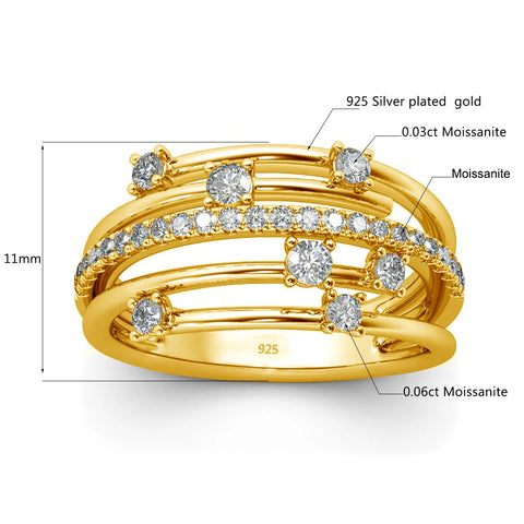 Szjinao Brand Trendy  Moissanite Ring - BOLEVARD RING