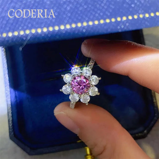 2 Carat Pink Diamond Ring Plated 18K White Gold