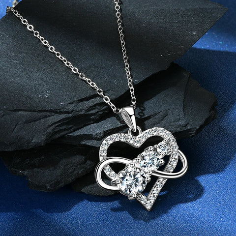 Moissanite Infinite Love Heart Pendant Necklace