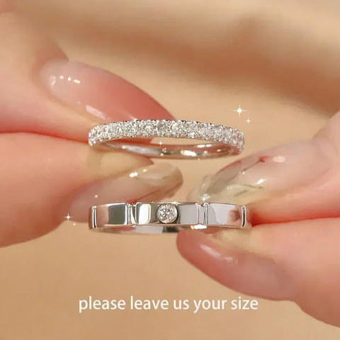 1.5/3mm Full Moissanite Diamond Couple Ring