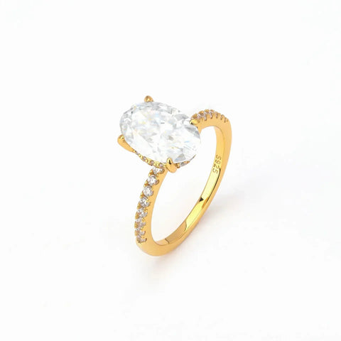 4.5CT Oval Cut Full Moissanite Ring