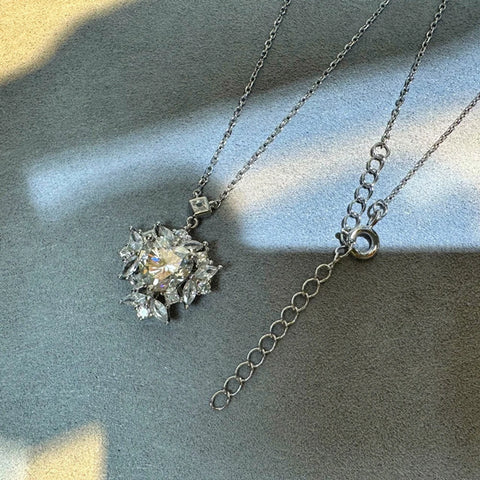 Vinregem Passed Test 3EX VVS1 D Color 2CT Heart Cut Real Moissanite Diamond Pendant Necklace 925 Sterling Silver Fine Jewelry
