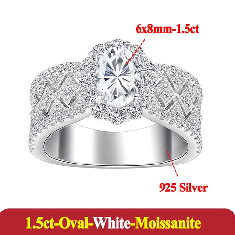 Fashion Pink 1ct Oval Moissanite Ring
