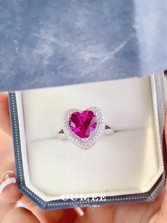 Cumee Heart Classic Lab Created Gemstone Rings