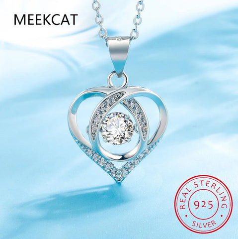 0.5 CT Moissanite Love Heart Shape Pendant Necklace 925 Sterling Silver Charm for Women Fine Jewelry Party Wedding Accessory