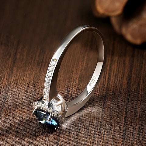 KNOBSPIN 1-5ct Blue Moissanite Ring