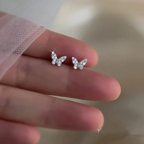 ANENJERY Butterfly Stud Earrings