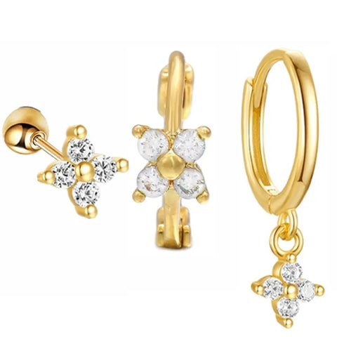 Cubic Zirconia Chain Hoop Earring