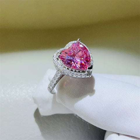 Carat Purple Pink Heart Moissanite Ring