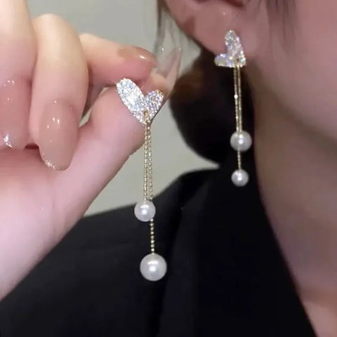 Zircon Wheat Tassel Pendant Gold Color U-shaped