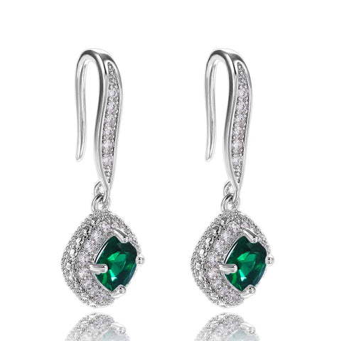 Exquisite Fashion Silver Color Inlaid White Zircon Dangle Earring