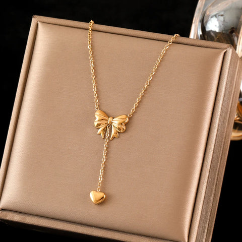 EILIECK 316L Stainless Steel Star Flower Bear Necklace Earrings