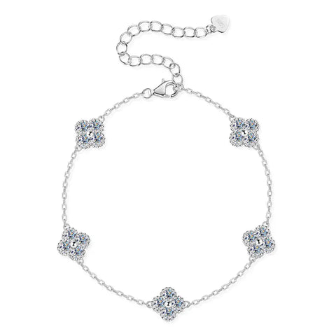 Flower Clover Bracelet Moissanite