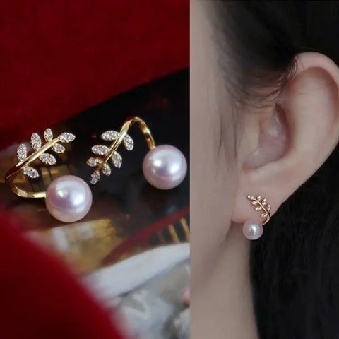 Leaves Crystal Stud: Crystal Leaf Studs.
