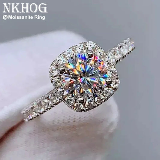 Real Moissanite 925 Sterling Silver Ring