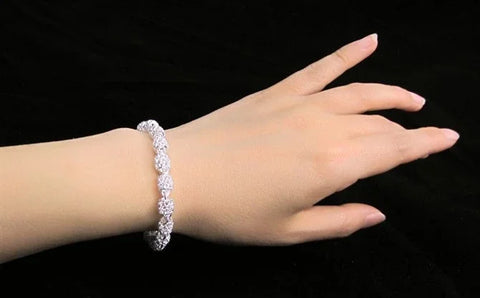 925 Silver Flower Beads Charm Bracelets