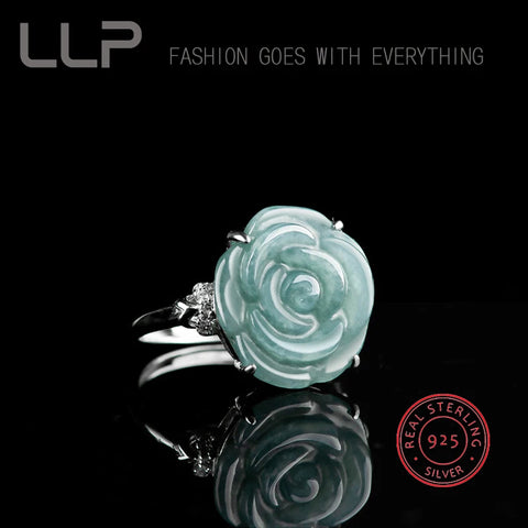 S925 Silver Inlaid Natural Rose Jade Pendant Temperament Elegant Woman Sexy Girl Holiday Gift