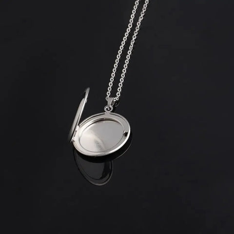 New Fashion Unisex Titanium Steel Necklace Heart Shaped Photo Picture Locket Lover Friend Pendant Chain Jewelry Accessoires