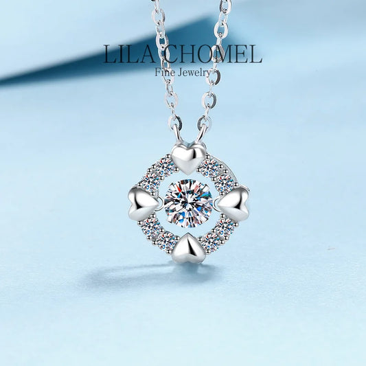 Shiny White Gold 18K 0.5CT 100% VVS D Color Moissanite Necklaces for Women Sparkling Lab Diamond Pendants Female Wedding Jewelry