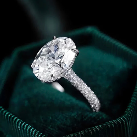 BXINY 8CT Oval Cut All Moissanite Ring