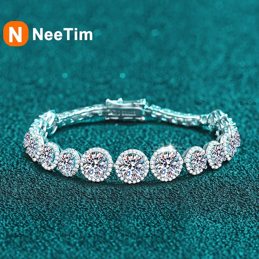 NeeTim D Color Moissanite Tennis Bracelet