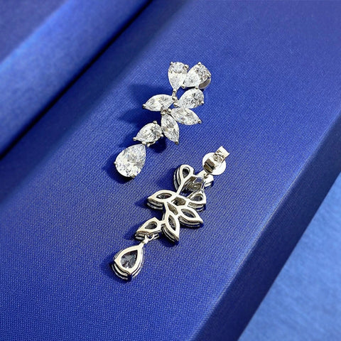 Wong Rain 925 Sterling Silver Pear Lab White Sapphire