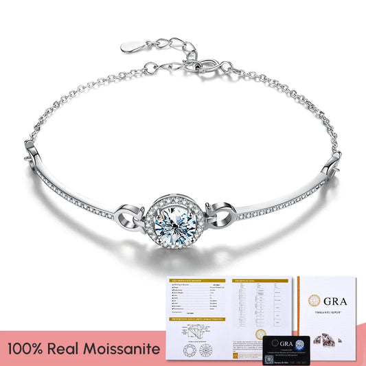 Moissanite Diamond Round Tennis Bracelet