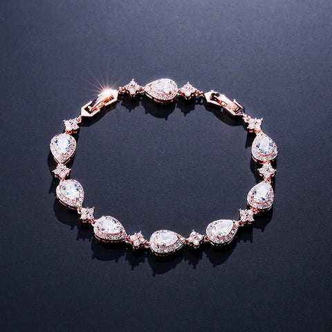 Geometric Water Drop CZ Bracelet