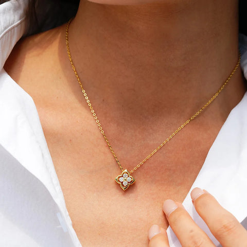 3mm Moissanite S925 Silver Yellow Gold Color Pendant Ladies Anniversary Necklace Gift