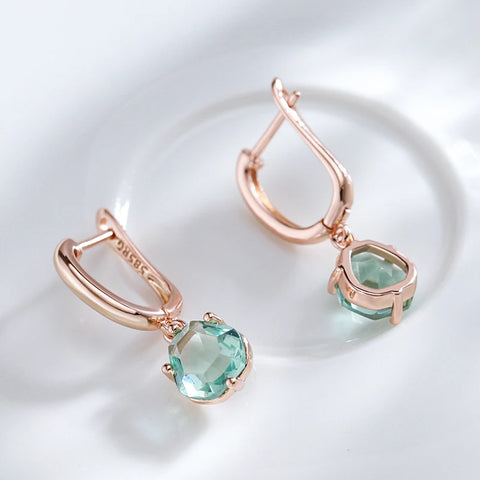 Wbmqda Light Green Stone Women's Drop Earrings