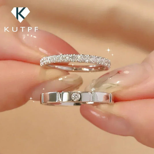 1.5/3mm Full Moissanite Diamond Couple Ring