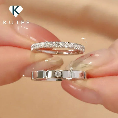 1.5/3mm Full Moissanite Diamond Couple Ring