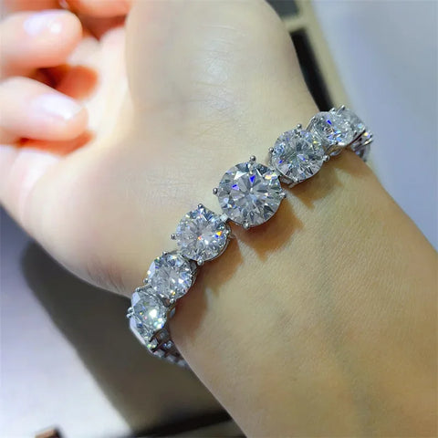 Smyoue 5CT Gradient Moissanite Tennis Bracelets