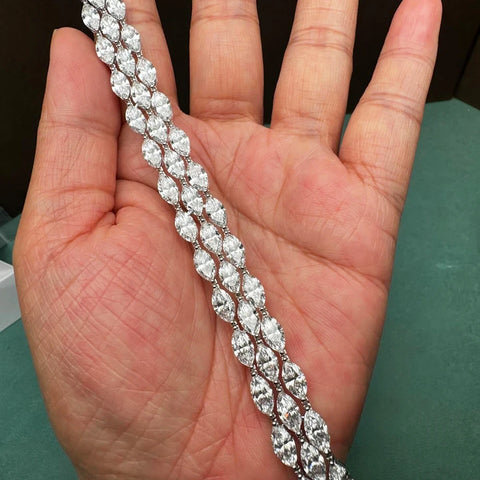 BXINY 3*6mm Marquise Cut Full Moissanite Tennis Bracelets