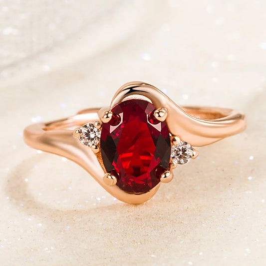 New S925 Sterling Silver Ring Ruby Classic Ring