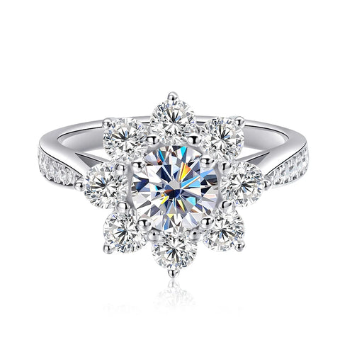 TBCYD 6MM D Color Sunflower Full Moissanite Ring