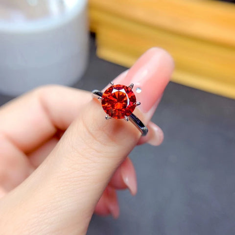 Red/Grey/Colorful Moissanite Ring