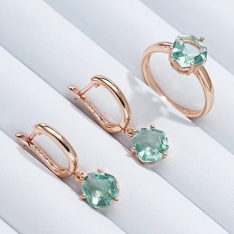 Wbmqda Light Green Stone Women's Drop Earrings