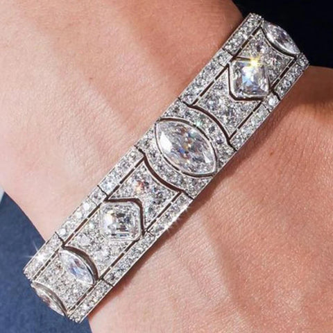WUIHA Vintage 925 Sterling Silver Lab Sapphire Bracelet